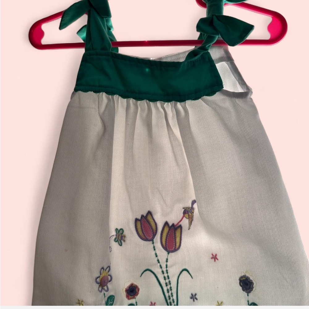 Green and White Floral Dress